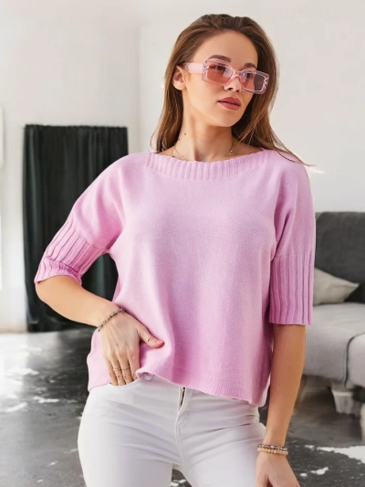 Royalfashion Жіночий в'язаний светр з короткими рукавами