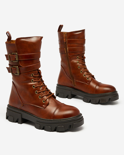 Royalfashion Dámské boty z ekokůže Faserti v hnědé barvě