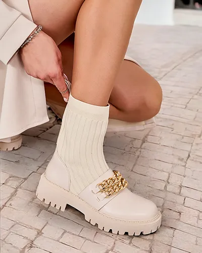 Royalfashion Elegantní dámské kozačky s ornamentem Olluf