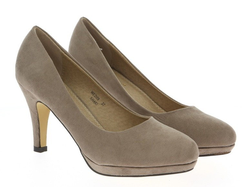 Brązowe czółenka na platformie - Obuwie