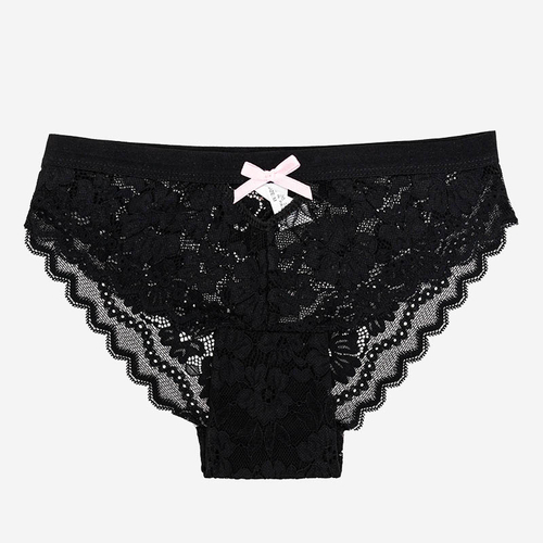Чорні жіночі мереживні трусики