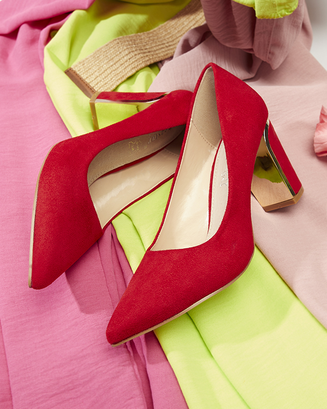 Červené dámské lodičky z ekokůže na kůži Afrogos- Obuv