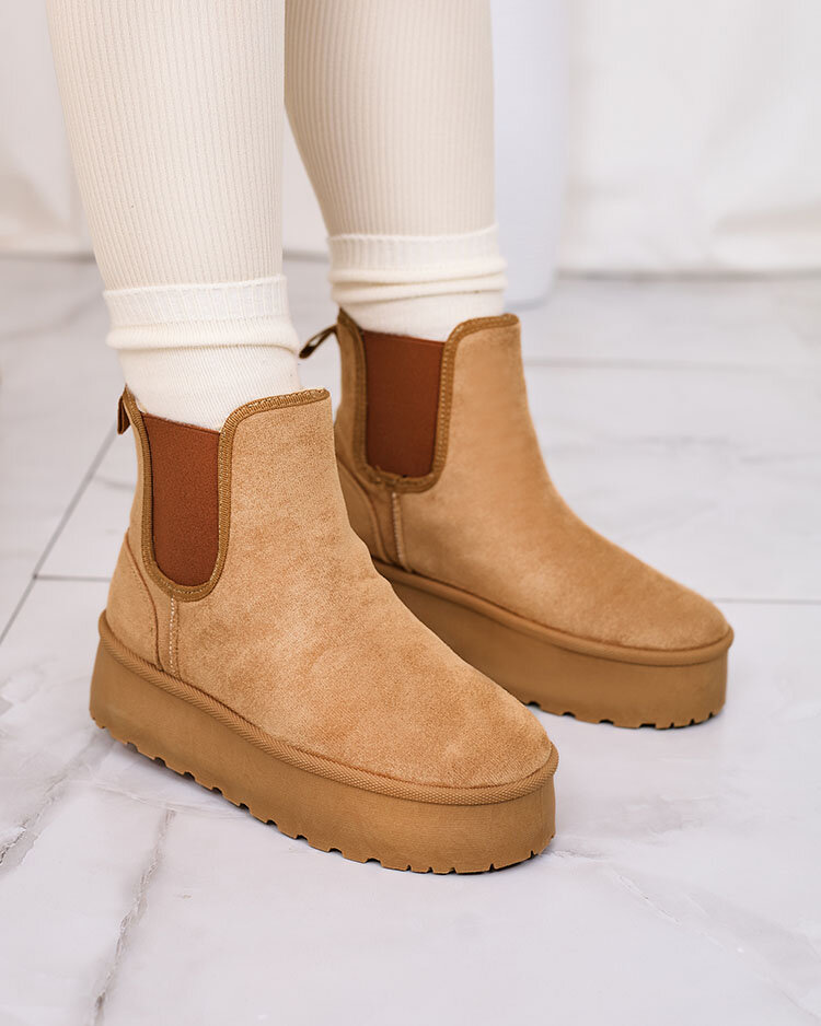 Royalfashion Hnědé dámské sněhule na platformě Stiellsia