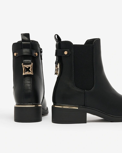 Royalfashion Černé dámské kozačky a'la sztyblety z ekokůže Frince