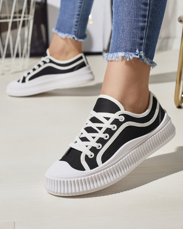 Dámské tenisky na pevné podrážce v černé barvě Dessica - Obuv