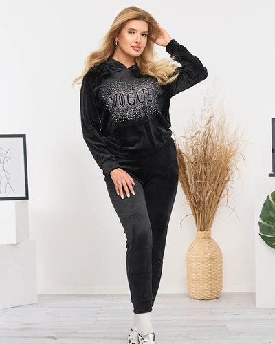 Dámská tepláková souprava s černými kubickými zirkony - Oblečení