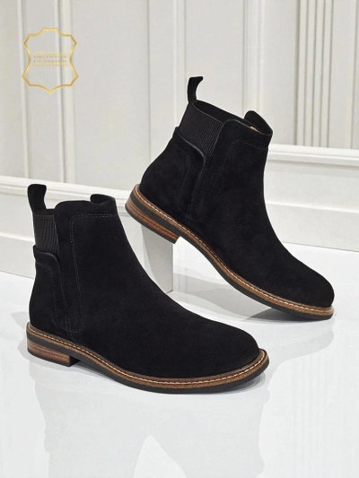 Чорні Ботильйони Ariston Шкіряні з Suede
