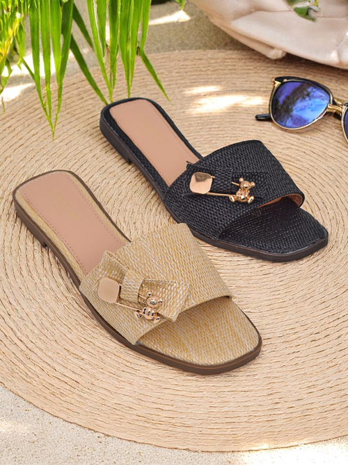 Royalfashion Жіночі капці з соломи Сандалі Aurelia