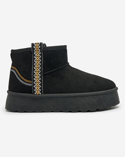 Royalfashion Dámské krátké kozačky a'la snow boots s ornamentem Erititta