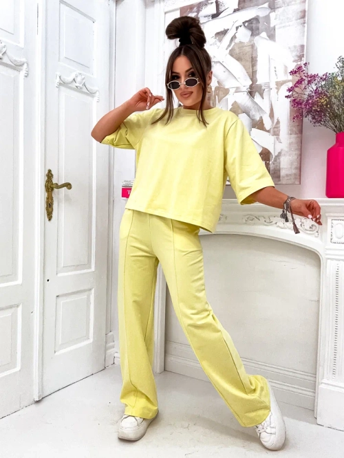 Royalfashion Жіночий бавовняний комплект з широкими штанами