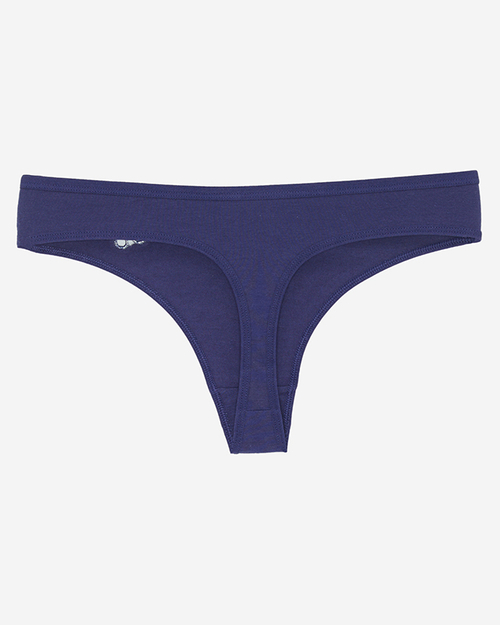 Бавовняні жіночі стрінги темно-синього кольору - Нижня білизна