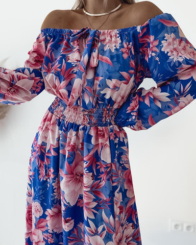 Royalfashion Dámské midi šaty s originálním vzorem