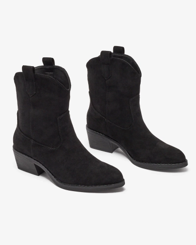 Royalfashion Чорні жіночі утеплені ковбойські чоботи Bronco