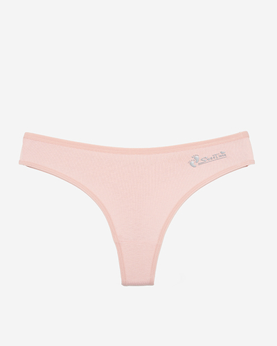 Růžová dámská tanga s nápisem - Spodní prádlo