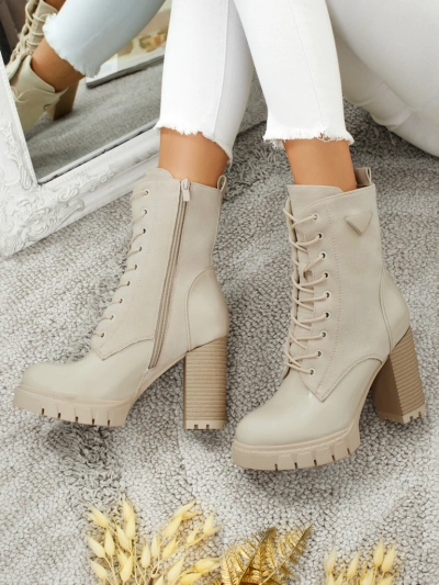 Dámské kotníkové boty eko semišové na sloupku Event Bramble