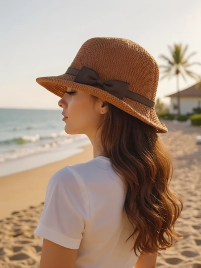 Royalfashion Dámský klobouk zdobený mašlí Summer Grace