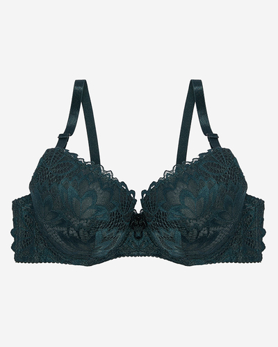 Жіночий бюстгальтер на кісточках темно-зеленого кольору - Жіноча білизна