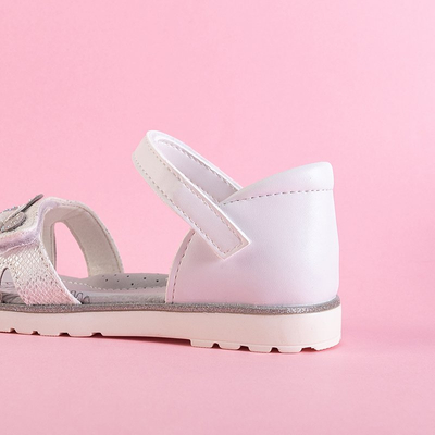 Bílé dětské sandály s mašlí Luisira - Obuv