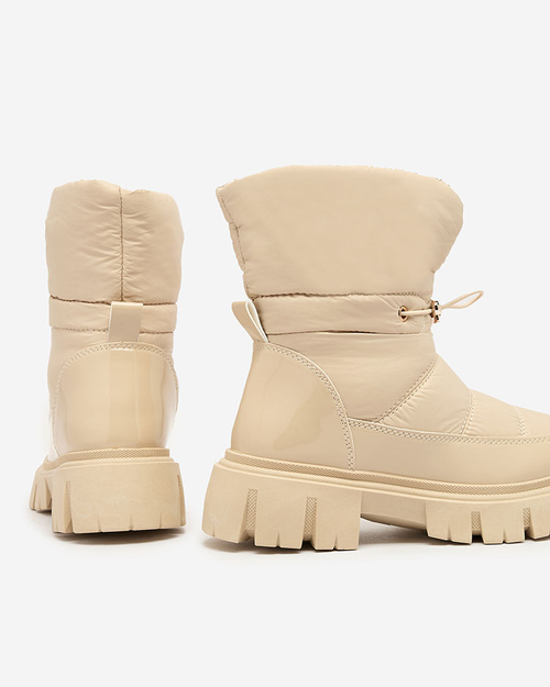 Жіночі снігоступи Royalfashion Slip-on бежеві Sadella