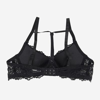 Чорний мереживний бюстгальтер з бретелями - Нижня білизна