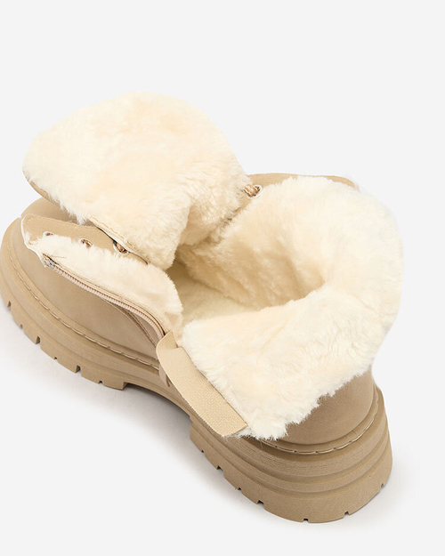 Royalfashion Бежеві жіночі утеплені черевики-трапери Radoras