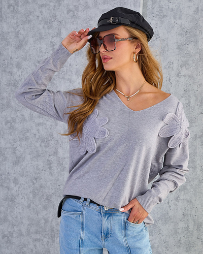 Royalfashion Тонкий жіночий светр з квітами