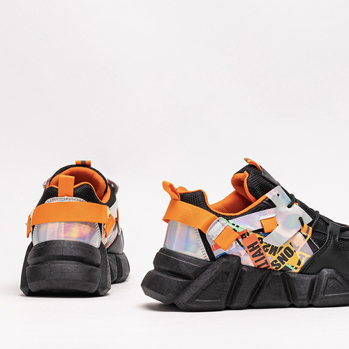 Чорні кросівки з кольоровими вставками Deroni