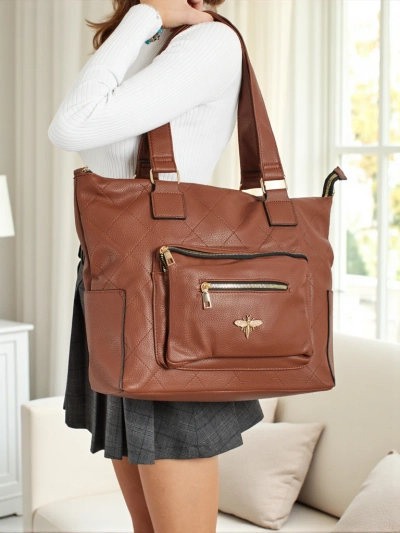 Dámská shopper kabelka z eko kůže prošívaná Marvaya