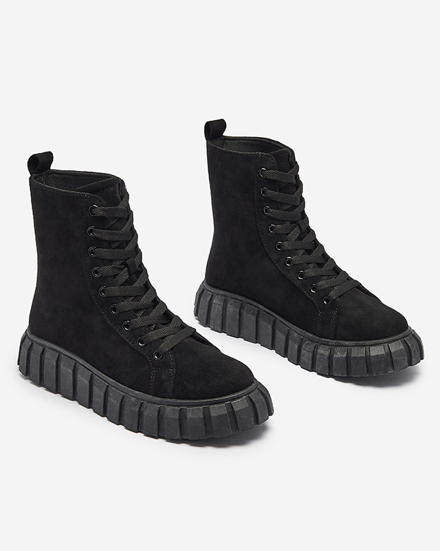 Černé dámské kozačky z ekokůže Alolu- Obuv