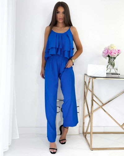 Жіночий комплект Royalfashion темно-синій з воланами