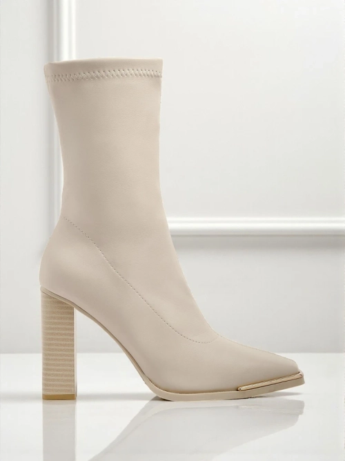 Жіночі ботильйони з екошкіри на підборах-стовпчику Morvella