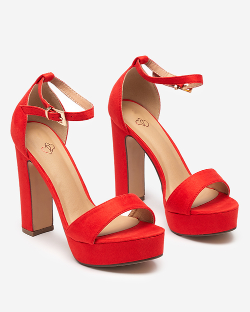 Помаранчеві жіночі босоніжки на вищому каблуці Cerista - Взуття