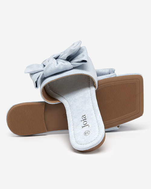 Сині жіночі шльопанці з бантом Kelisso