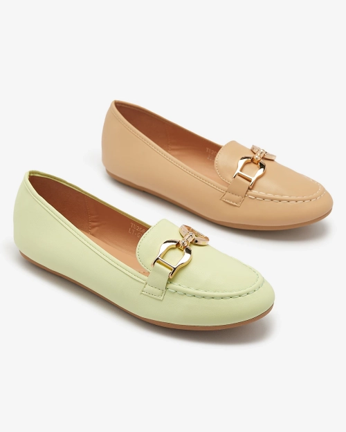 Зелені жіночі мокасини з екошкіри з декором Wiwet-Footwear