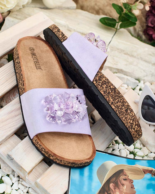 Royalfashion Жіночі шльопанці Villo зі стразами