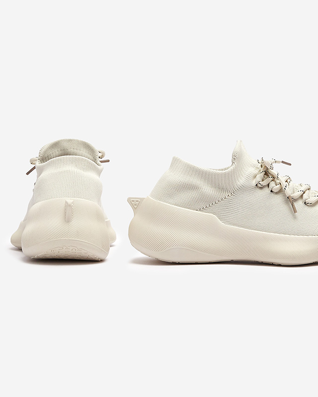 Béžová dámská slip-on sportovní obuv se šněrováním Oteva - Obuv