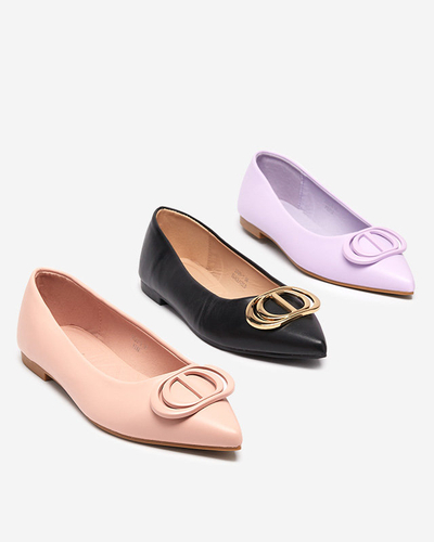 Dámské růžové špičaté baleríny s ozdobou na špičce Manico - Footwear