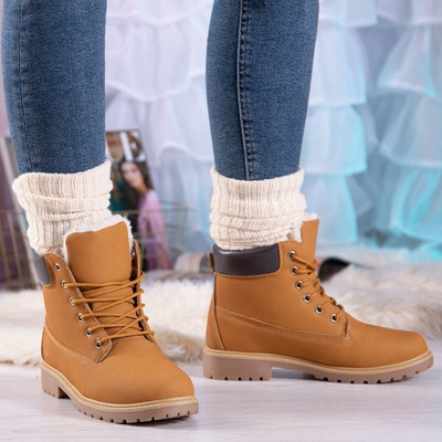 Hnědé turistické boty s izolací Polar Bear - Obuv