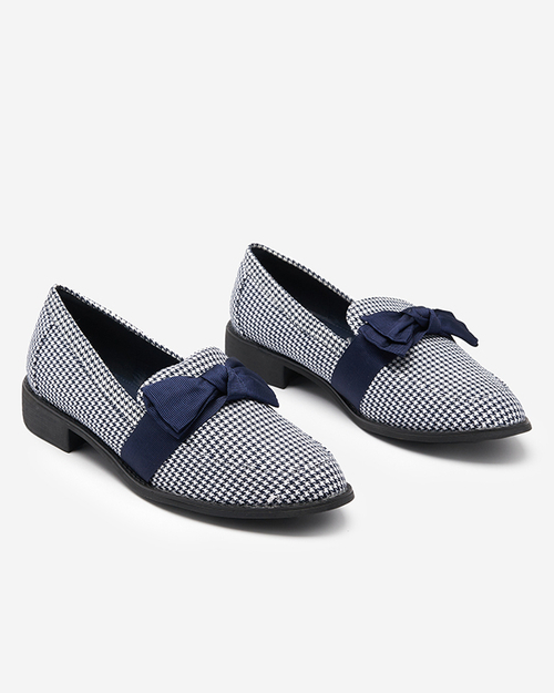 Синьо-білі жіночі лофери з візерунком Lukisto