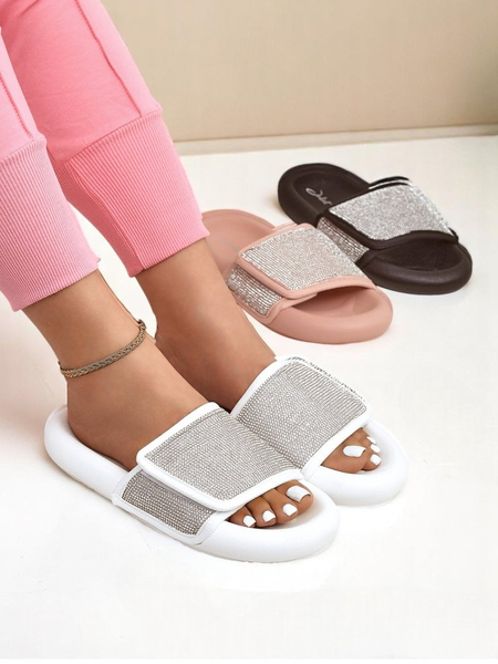 Royalfashion Жіночі шльопанці на плоскій підошві Sparkle Step