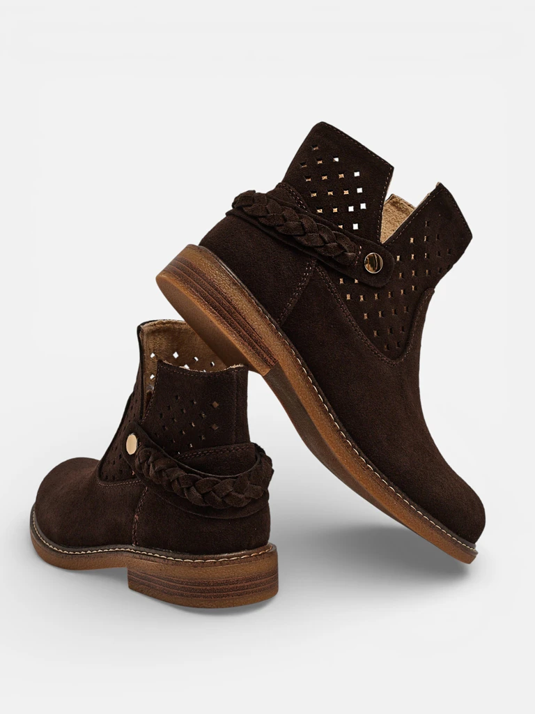 Ažurové dámské boty z přírodní kůže Unimi