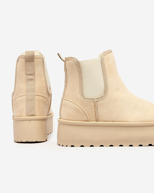 Royalfashion Бежеві жіночі черевики на платформі Stiellsia