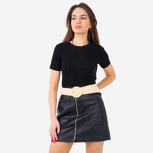 Dámský béžový pletený pásek - Doplňky