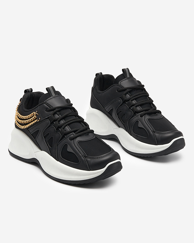 OUTLET Černá dámská sportovní obuv s řetízky Kermona - Obuv