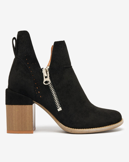 Royalfashion Чорні ажурні чоботи на шпильці Veviret