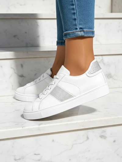 Luminosa Bílé Tenisky z Ekologické Kůže