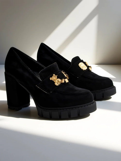 Katherine Elegante Чорні Замшеві Туфлі на Підборах