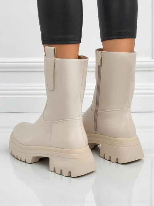 Вищі ботильйони жіночі еко шкіряні Scarlet Mist