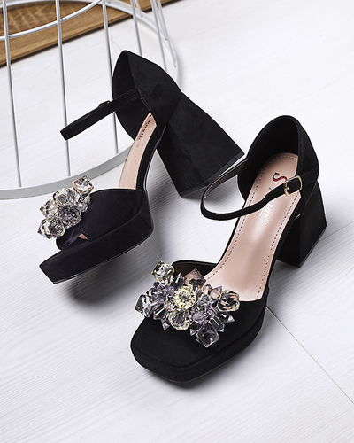 Černé dámské sandály s krystaly Celidi - Obuv