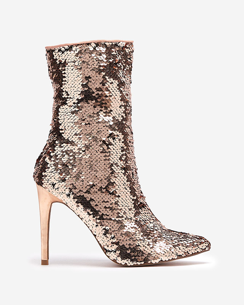 Рожево-золоті жіночі чоботи з паєтками Lexillo- Footwear